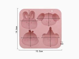 Molde silicona 4 animalitos surtidos